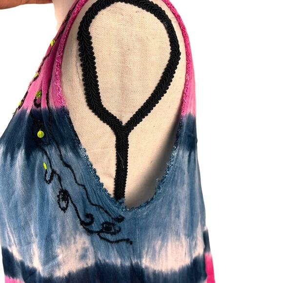 True rock tie dye Free size rayon dress - Picture 3 of 8